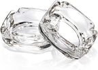 Glass Ashtray, Home Ashtrays for Cigarettes, Cigar Cool Ashtrays Cute Ashtray Square Transparent (2 Pcs)