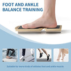 Ankle Balance Board for Plantar Fasciitis & Achilles - Wooden Single Leg Foot Strengthener & Stability Trainer for Office Desk, Rehab & Runners - 16-Exercise Guide & Bag
