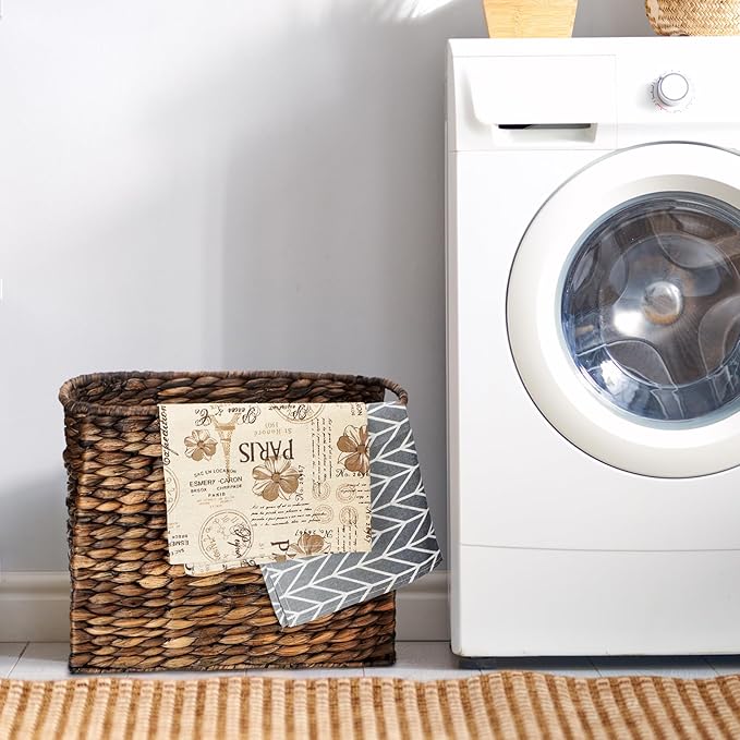 Tatuo Seagrass Magazine Baskets Magazine Holder Tall Narrow Woven Storage Wicker Basket Floor Bathroom Home Office Handwoven Holder for Books, Newspaper, File and Mail(Dark Brown)