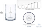 Royal Imports Flower Glass Vase Decorative Centerpiece for Home or Wedding - Cylinder Shape (5" Wide x 7" Tall, Clear)