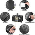BALEINE 8-Pack Oversized Moving Bags with Reinforced Handles, Heavy-Duty Storage Tote Moving Supplies for Packaging, Camping (Black w/Window, 8-Pack)