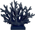 5.8" H Dark Blue Coral Decor - Resin Coral Statue, Nautical Decor for Home, Bedroom, Bathroom, Living Room, Ocean Themed Cabinet Shelf Tabletop Decoration