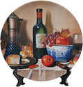Decorative Plate Holder, 8 Inch, Cheese Makes Wine Taste Better Round Display Plate, Decorative Plates with Stand, for Home Kitchen Bedroom Decorative Ornaments
