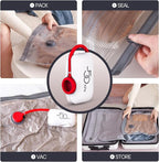 VMstr Vacuum Seal Bags for Clothing Travel, Carry-on Size for Luggage Compression Packing, Space Bags with High Pressure Electric Pump (DC Power) 9-Pack Combo Size Travel Set