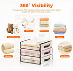 SpaceWhisper 10 Pack Clear Storage Bags, Plastic Blanket Storage Bags with Zipper and Handle, Moving Bags for Comforter, Bedding & Clothes, Closet Organizer and Under Bed Storage (15.7x13.8x3.9 Inch)