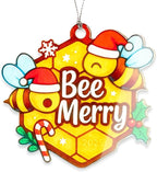 Bee Ornament, Bee Gifts, Christmas Ornaments 2026, Honeycomb Holiday Decoration, Cute Bumble Design for Tree, Unique Gift for Women, Funny Festive Ornament for Friends and Family