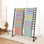 Scarf Organizer, Metal Hijab Organizer, 10 Tier Scarf Holder Hanger for Multiple Scarves, Freestanding Hijab Stand Belt Pants Hanging Rack for Home, Commercial, Clothing Store (Black, 120cm)