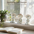Meditation Mushroom Resin Statues – Cute Yoga Mushroom Figurines for Desk, Home, Office & Garden Decor – Zen Resin Sculptures for Living Room, Patio, Tabletop & Backyard (3 Pack, Mushroom)