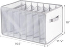 Univivi Extra Large Wardrobe Clothes Organizer Closet Organizer Portable Pants Sweaters Organizer for Closet,T-Shirt, Underwear, Upgraded 7 Grids Jeans Hoodie Organizer Clothes Organizer - Set of 2