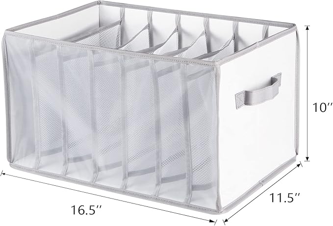 Univivi Extra Large Wardrobe Clothes Organizer Closet Organizer Portable Pants Sweaters Organizer for Closet,T-Shirt, Underwear, Upgraded 7 Grids Jeans Hoodie Organizer Clothes Organizer - Set of 4