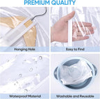 BALEINE 40'' Clear Garment Bags, 2 Packs PEVA Dress Bag for Closet Clothes Dresses Suit Coats Storage (Clear, 2PK)