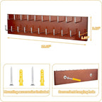 Belt Organizer Holder Wooden Belt Hanger for Closet Wall Mount Belt Storage Rack Tie Bra Scarf Hanger Holds Over 40 Large Belts (Brown)