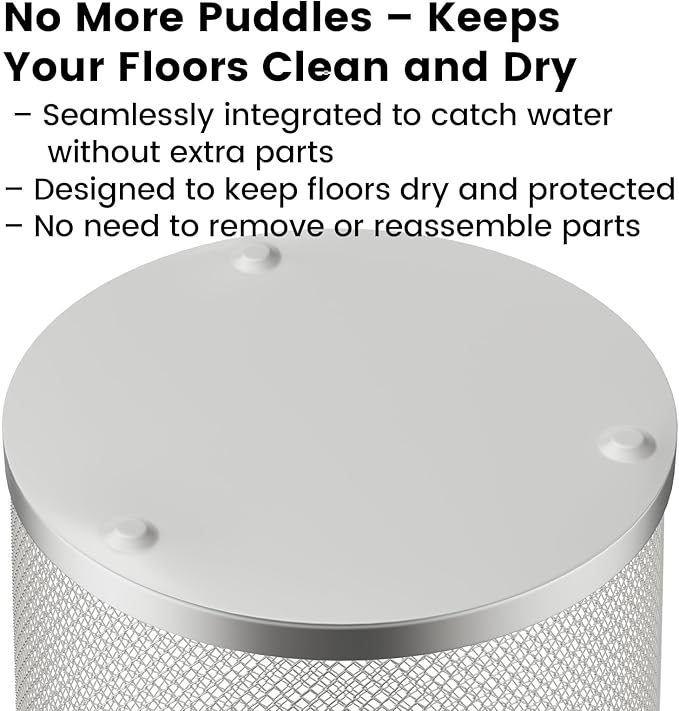 19.5" H Mesh Umbrella Stand - Ventilated Mesh Umbrella Holder for Entryway - Extra Capacity Storage for Umbrellas Canes & More - Freestanding Indoor Organizer 10.4" L x 10.4" W x 19.5" H - 3P Silver