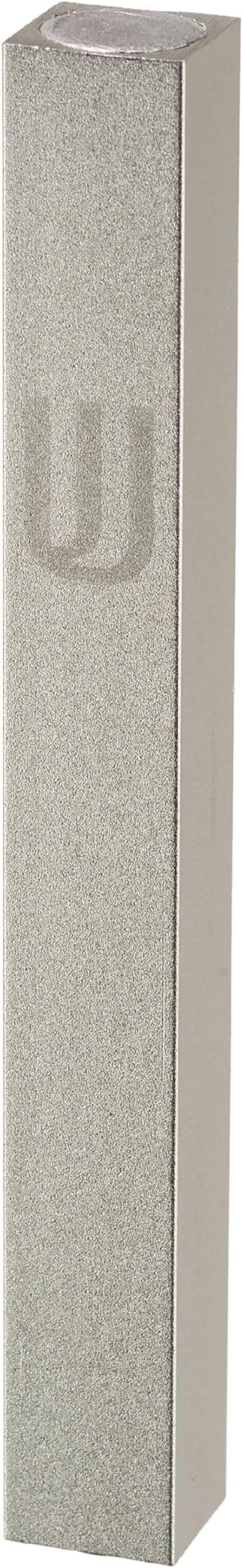 Aluminum Mezuzah Case - Silver Matte Tone Modern Design 5" 12cm Hebrew Parchment Scroll Case