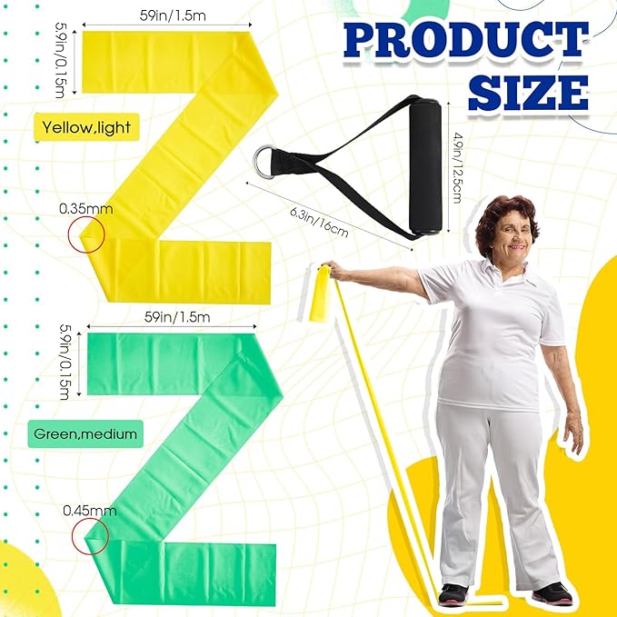 2 Pcs Resistance Band with Handles Chair Exercise Equipment for Seniors Physical Therapy Band Gifts for Elderly Women Rehab, Physical, Grandma, Grandpa
