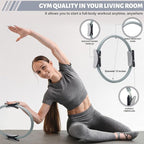Pilates Ring Circle Set 18 Pcs Exercise Equipment Accessories for Women Workouts Pilates Ball Stretching Strap Magic Circle Yoga Ring Gym Back Bag Resistance Band Anti Slip Socks