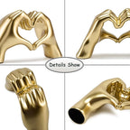 FANTESTICRYAN Medium Heart Hands Statues Hand Love Sculpture Cute Decorative Home Decor Ornaments for Living Room, Wedding, Office Desktop, Cabinets, Bookshelf, Gift for Mom (Gold, Medium)