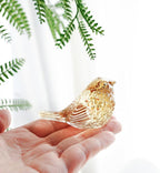 H&D HYALINE & DORA Blown Glass Birds Collectible Figurines Crystal Birds Gifts for Women Glass Figurines for Animal Lovers for Table Centerpiece Home Decor(Champagne)