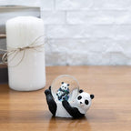 Elanze Designs Panda Bear Mommy and Cub Magical Whimsical Tabletop Dresser Nightstand Figurine Miniature 45MM Sturdy Polyresin Glitter Water Snow Globe Decoration