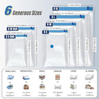 35 Pack Vacuum Storage Bags with Electric Pump, Compression Space Saver for Comforters, Bedding, Blanket Storage, Vacuum Seal Bags for Clothing, Luggage and Closet Organizer
