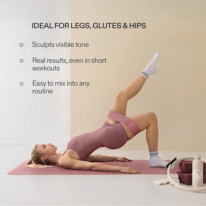 Premium Loop Resistance Bands Set - Non Slip Fabric Booty Bands for Glutes & Legs (Light, Medium, Heavy) | Hip Bands for Pilates, Strength Training & Home Workouts