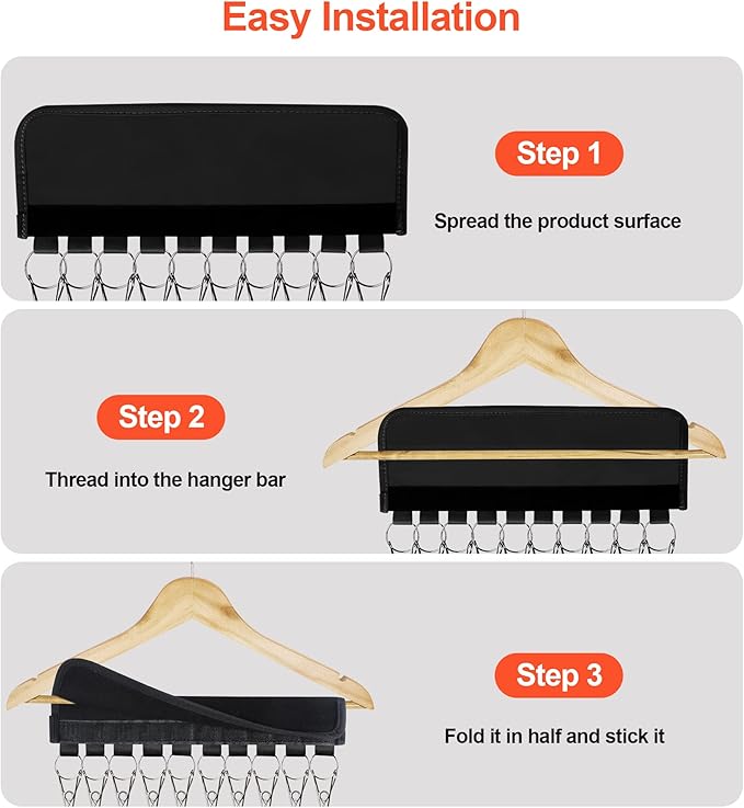 Hat Organizer Holder for Hanger & Room Closet, 4Pack Hat Storage Clips, for Hang Baseball Hats Rack, Ball Caps, Winter Beanie & Accessories, Not Including Hangers & Hats (4PC Black)