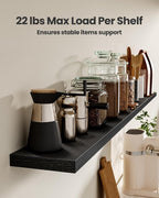 AMADA HOMEFURNISHING 47.2" L Floating Shelves, Wall Shelves Set of 3 for Bathroom/Living Room/Bedroom/Kitchen, Black Floating Shelves for Wall Decor with Invisible Brackets - AMFS55B