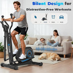 Elliptical Exercise Machine for Home, 16-Level Magnetic Resistance Elliptical Trainer with Hyper-Quiet Drive, 15.5IN AStride, LCD Monitor & App Support, 350LBS Weight Capacity