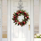 ShangTianFeng Wreath Hangers for Front Door, Vintage Metal Wreath Hanger, 17.9" Elegant Door Hanger, Door Wreath Hanger for Easter Christmas Halloween Fall Decoration, Welcome Sign Wreath Hangers