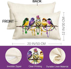 RABUSOFA Mardi Gras Pillow Cover 12x20 Inch Birds Beads Decorative Pillow Case Holiday Decorations for Home Sofa Couch