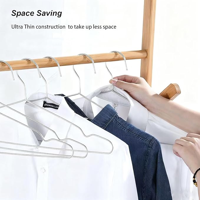 Wire Hangers 10 Pack Clothes Hangers Heavy Duty Metal Coat Hanger Stainless Steel Thin Hangers 16.5 inch