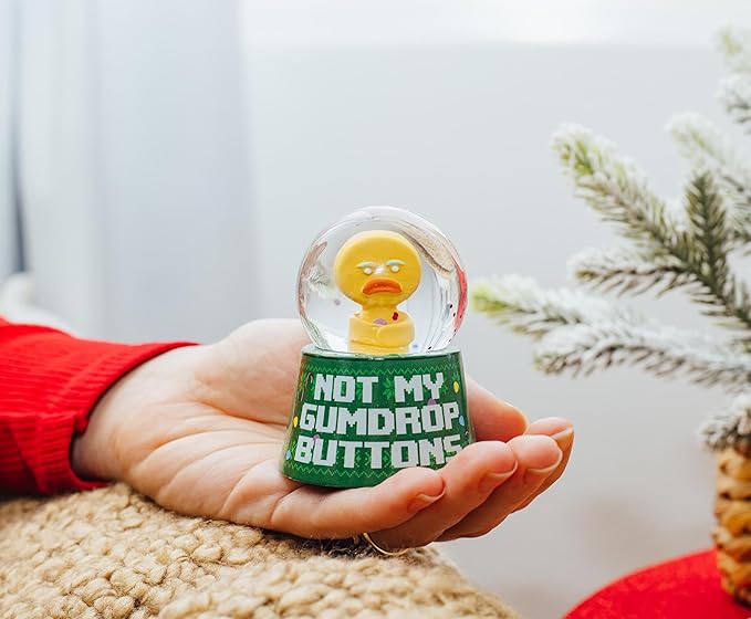 Shrek Gingy Not My Gumdrop Buttons Mini Light-Up Snow Globe with Swirling Glitter Display | 3 Inches Tall