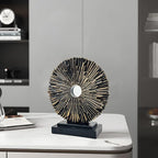 Abstract Statue for Home Decor,Office Desk Sculpture for Men,Creative Round Line Ornament for Bookshelf,Modern Decorative Sculpture,Bedroom,Livngroom,Table(Black)