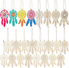 Wood Dream Catcher Ornament: 40pcs Mini Dreamcatcher Arts Craft Hanging Nursery Bedding Room Decorations Car Wall Catchers Kit