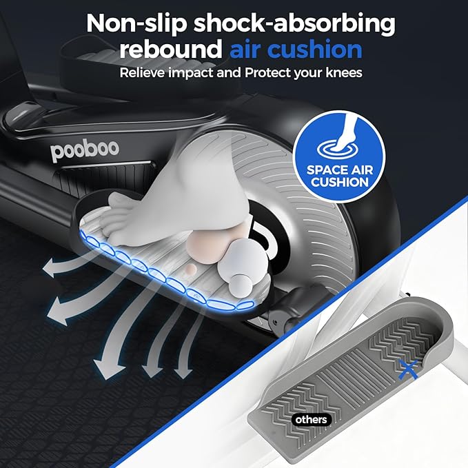 pooboo Elliptical Machine, Elliptical Exercise Machine with 16-Level Resistance&Hyper-Quiet Magnetic Driving System, Elliptical Machine for Home with LCD Monitor&17IN Stride, 350LBS Weight Capacity