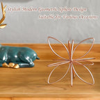 8" Metal Sphere Decor, Metal Floral Tabletop Sculpture, Abstract Tabletop Decorative Spheres for Home Decor (Rose Gold)