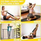 Upgraded Multifunction Pedal Resistance Band with Handle, 3 Tube Adjustable Resistance Bands for Abdomen, Waist, Arm, Core/ABS, Leg Workout - Sit Up Exercise Equipment for Women