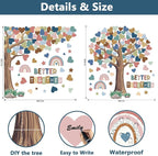 Adduster 108 Sheet Tree Bulletin Board Set - Classroom Tree Bulletin Board Set Heart Cutouts Classroom Bulletin Wall Decor Supplies for School Elementary Teacher Chalkboards (Bohemian)