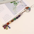 Handmade Crystal Window Car Hanging Ornaments 7 Chakra Home Decoration Feng Shui Ornament Yoga Meditation Car Decoration Tumbled Palm Stones (Style13)