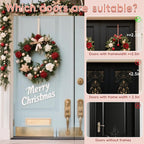 Front Door Garland Hanger Suitable for 32"-80" Width Doors, Tool-Free Non-Destructive Adjustable Hanger for Valentine's Day Wreaths, Heart Decorations, String Lights