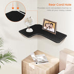 Homode Corner Shelves Wall Mounted, Set of 3 Floating Corner Shelves with Cord Hole, 3 Tier Wooden Hanging Display Shelf for Bathroom Kitchen Living Room, Black
