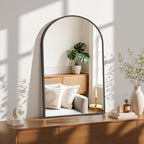 Sweetcrispy 24"x36" Arched Black Bathroom Mirrors for Wall, Bathroom Mirrors for Over Sink, Metal Framed with HD Shatter-Proof Glass for Entryway, Living Room, Bedroom, Home Decor