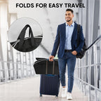 BALEINE 5PK Heavy Duty Garment Bag with Shoe Storage Travel Bag for Dresses, Suit, Coats Travel Essential (54", Black)