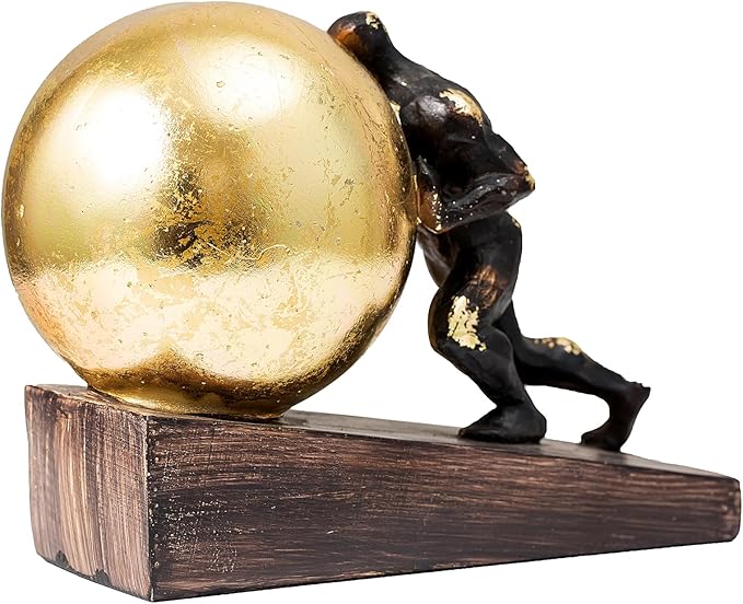 Lukitas Sisyphus Sculpture Home Decor, Struggler Statue, Sportsman Figurine Ornament for Office Living Room, Resin L8.5''