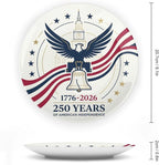 250th Anniversary Decorative Plates 8 Inch Patriotic Decorations Eagle Liberty Bell Commemorative Plates with Stand Memorial Day 4th of July Veterans Day Home & Office