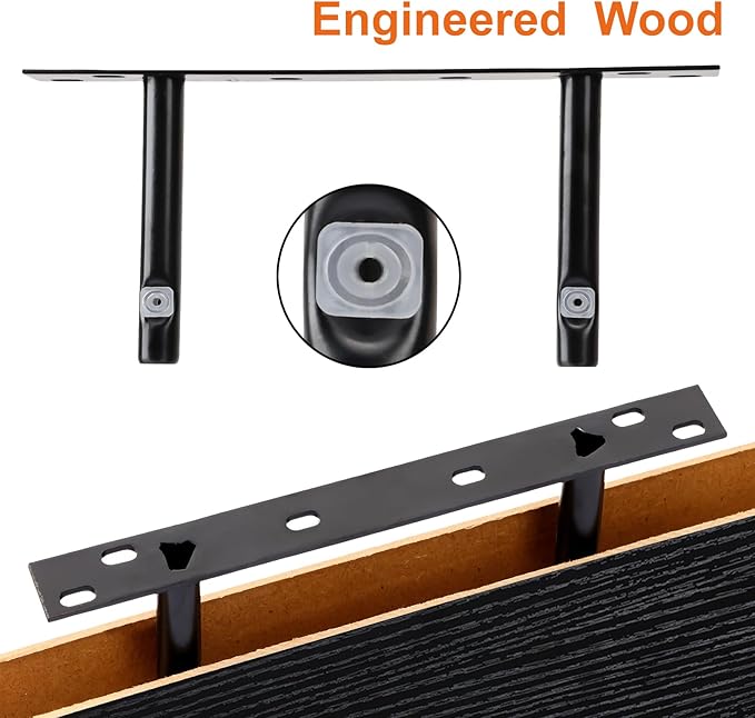 Fixwal Black Floating Shelves for Wall, Rustic Wood Shelves for Bathroom, Living Room, Bedroom and Kitchen, Wall Shelves for Storage, Books, Room Decor (Set of 4, 15.7 Inch)