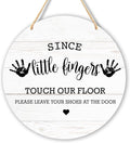 Wall Pediments Shoes Off Sign - Please Take Your Shoes Off - 9.8x9.8 Inches