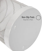 Mind Reader Umbrella Stand, Walking Cane Rack, Wraping Paper Holder, Entryway, Metal Mesh, 5.5" L x 5.5" W x 15.75" H, White