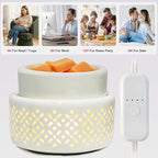 VICTORIA AROMA Cearmic Wax Melt Warmer with Timer - Candle Melter with Silicone Liner Electric Wax Warmer for Scented Wax, Fragrance Oil Burner for Home, Office, Bedroom Decor, and Gifts