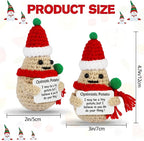DAFURIET Positive Christmas Potato, 3 inch Knitted Wool Doll with Card for Cheer Up Gifts and Party Decorations, Cute Wool Potato Crochet Doll for Birthday Gifts (Christmas Potato)